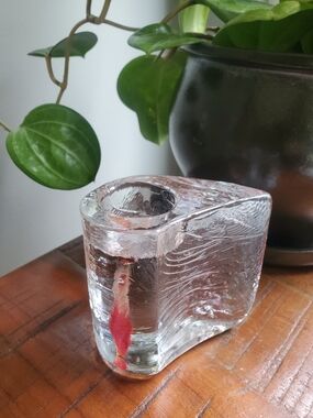 Kosta Boda art glass candle holder  Kjell Engman